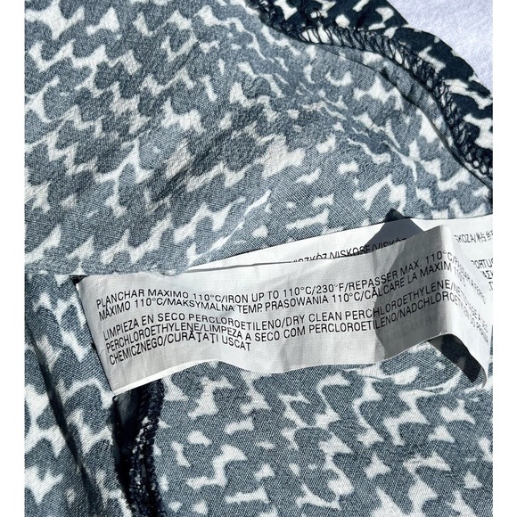 Zara Womens Size S Swing Shift Dress Blue White Long Sleeve Geometric Print Mini - Picture 8 of 15